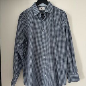 Lorenzo Uomo Blue Plaid Button Down Shirt